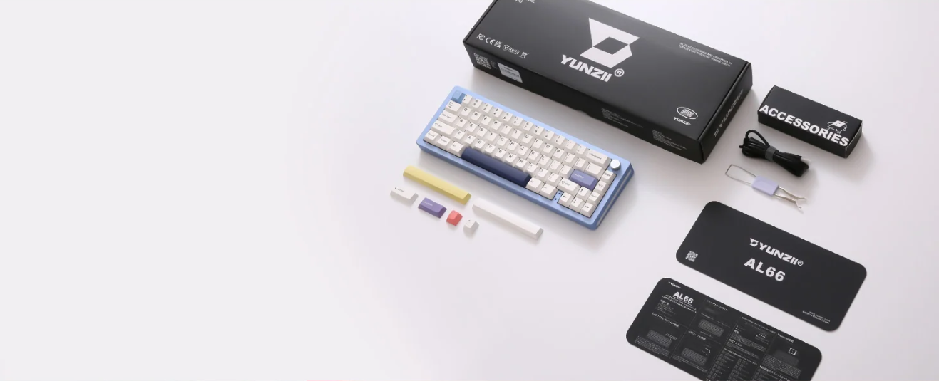 Yunzii AL66 Knob CNC Alumninum Wireless Mechanical Keyboard