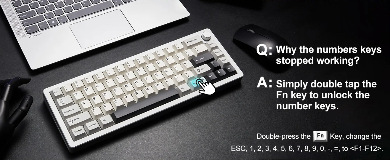 Yunzii AL66 Knob CNC Alumninum Wireless Mechanical Keyboard